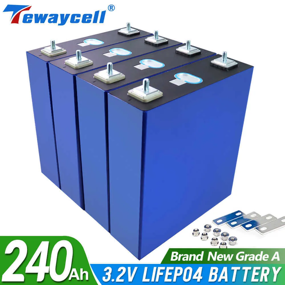 4pcs 3.2v 240Ah Lifepo4 Rechargeable Battery Lithium Iron Phosphate Solar Cell 12v 24v 36v EU US Tax Free