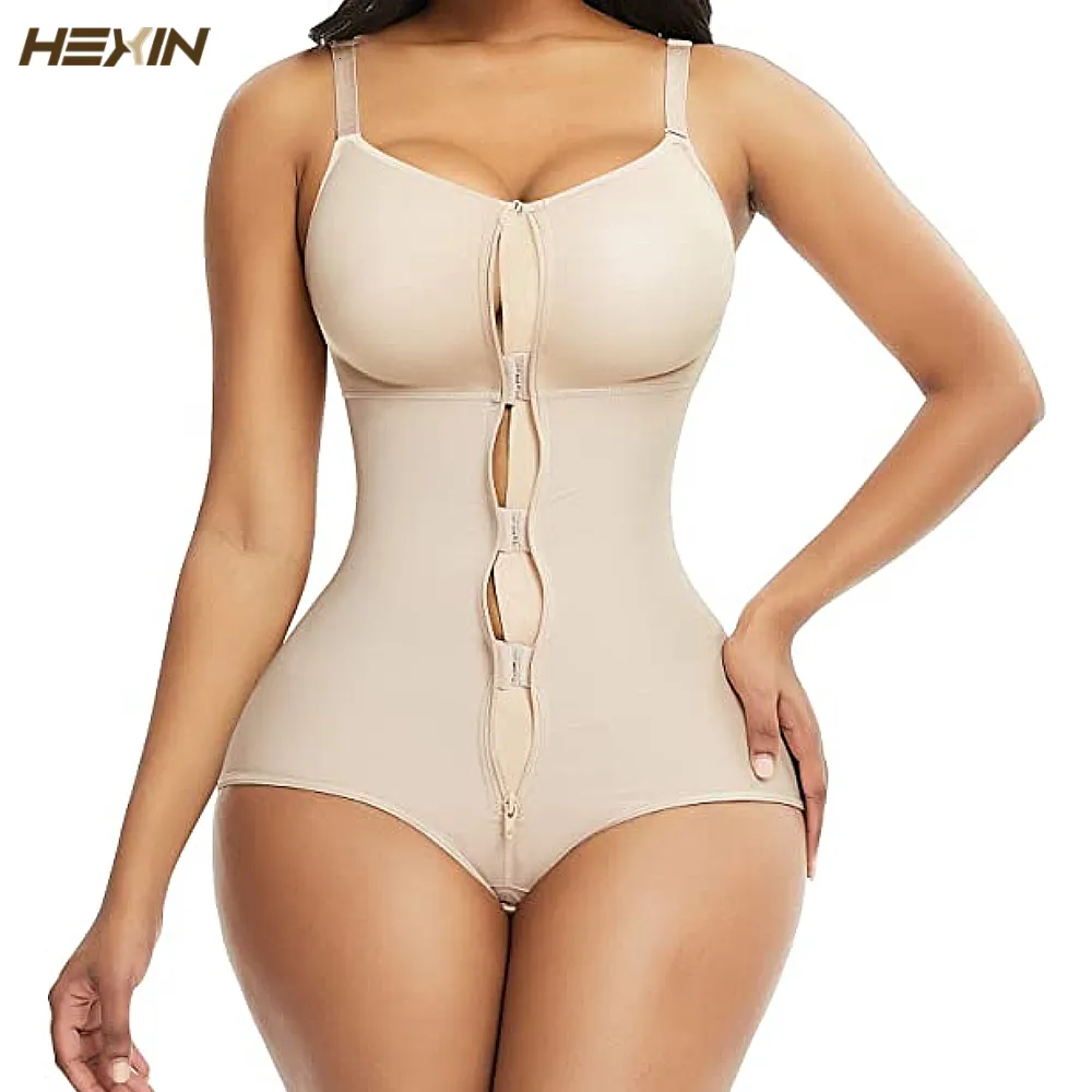 Womens Shapers HEXIN Slimming Underwear Bodysuit Body Waist Shapewear Postpartum Recovery Zip and Hook Corset 230327