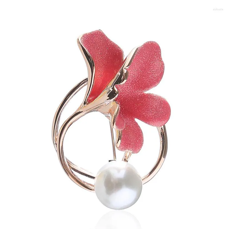 Broszki Flower Pearl Brooch Pins Porann Glory Plant for Women Jewelry Party Ubrania