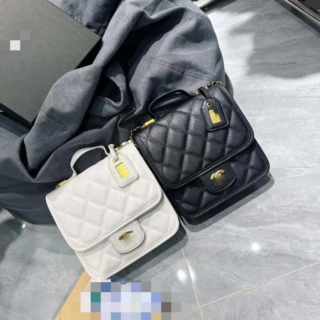 Chanei 22K Sonbahar Act Messenger Çanta Tasarımcı Torbalar Omuz çantaları Çanta Küçük Squarebag Zincir Crossbodbag Askılı ŞEKİL METAL LOGO