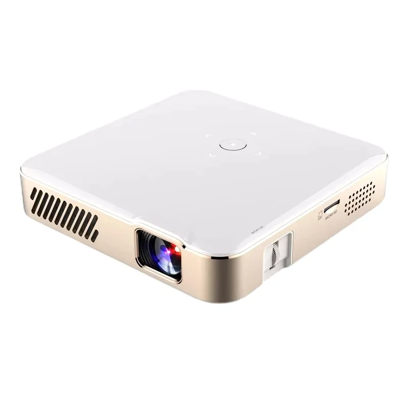 ゾウマメミニDLPプロジェクタースマートテレビアンドロイド9.0 Wifi Pico Protable 1080p屋外4Kシネマ