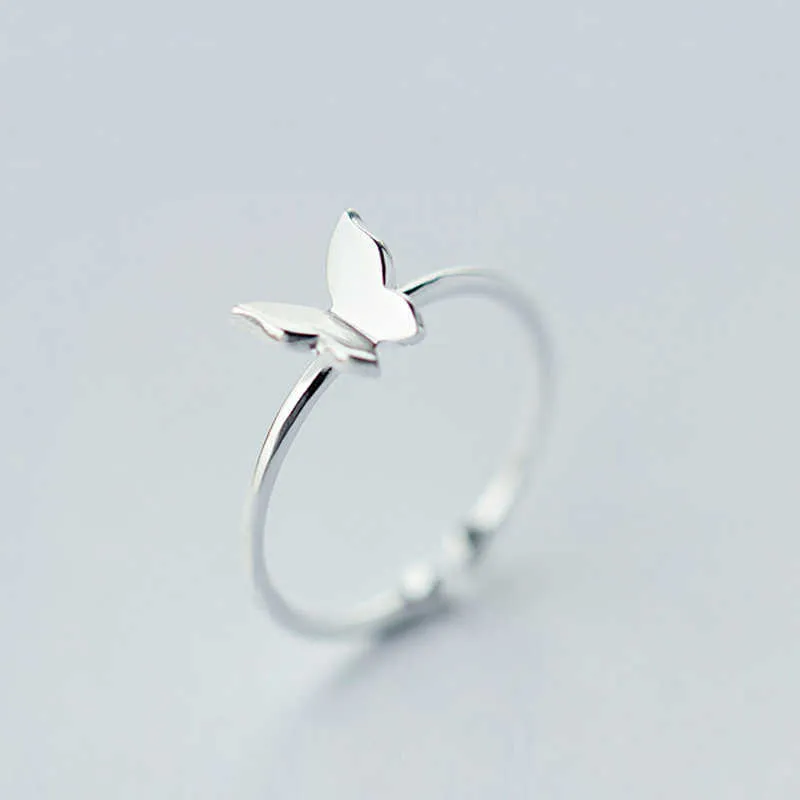 حلقات الفرقة MloveAcc ٪ 925 S Sterling Silver Fashion Jewelry Butterfly Cocktail Ring Girls Girls Kids Xmas Gift Drop Shipping G230327