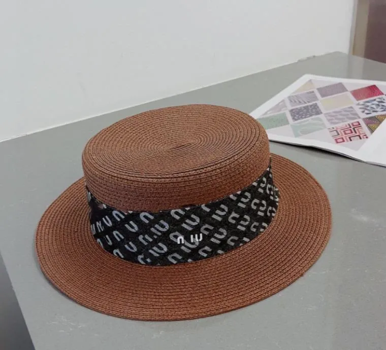 Vente en gros Fine Straw Hat Women's Summer Socialite Flat Top Hat Pliable Beach Hats Elegant Wide Brim Hat Sun cap