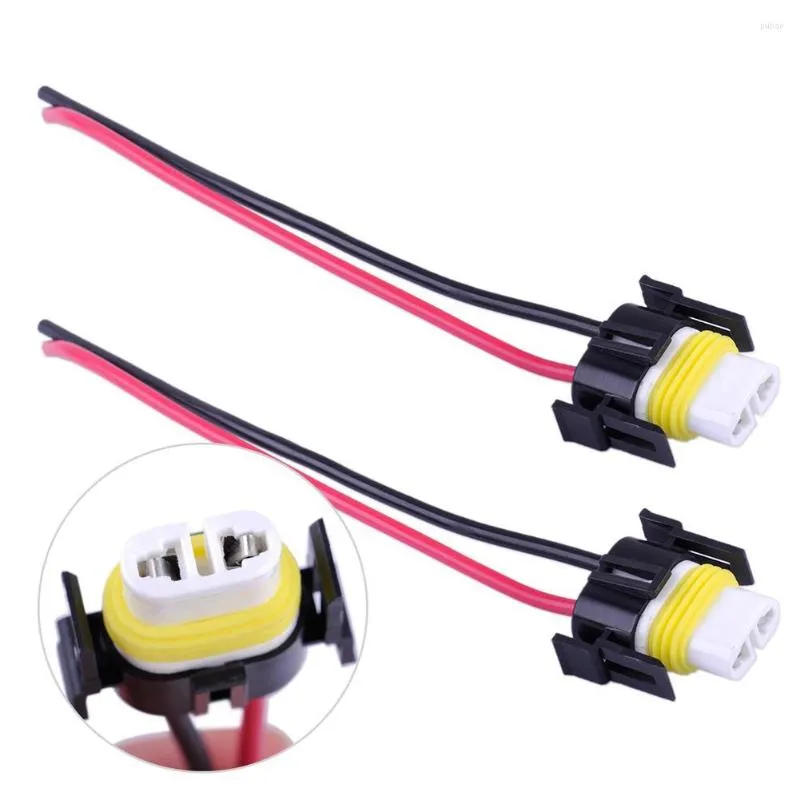 Lighting System 2Pcs Auto Converter Adapter H11 Female Ceramic Wire Harness Extension Socket With Line Cable For Headlights