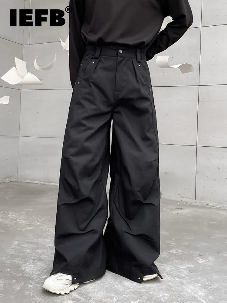 wide cut dress pants BIAS CUT WIDE LEG PANT 4 / Black