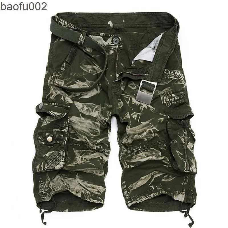 Shorts pour hommes nouveau 2019 été Camouflage militaire hommes Cargo Shorts décontracté lâche pantalons courts hommes grande taille tactique Pantn Corto Hombre W0327