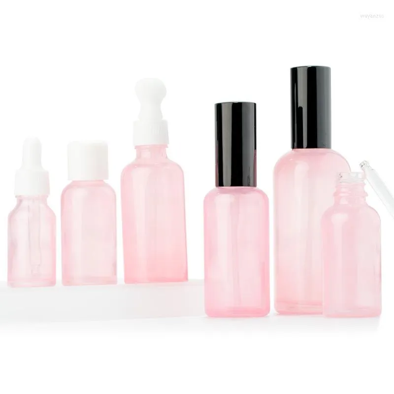 Bottiglie di stoccaggio 5-100 ml Flacone contagocce vuoto Olio essenziale rosa Vetro Liquido Goccia marrone Per pipetta da massaggio Riutilizzabile