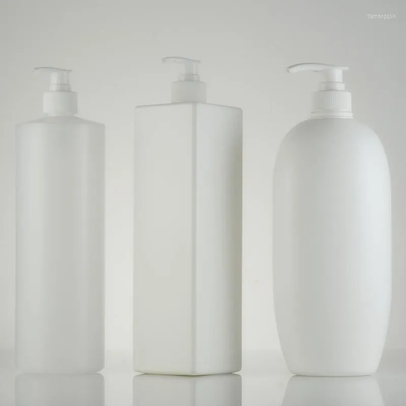 Butelki do przechowywania puste 1000 ml okrągły / płaski kwadratowy pojemnik na pompę pływające HDPE Duży plastikowy szampon uzupełniający
