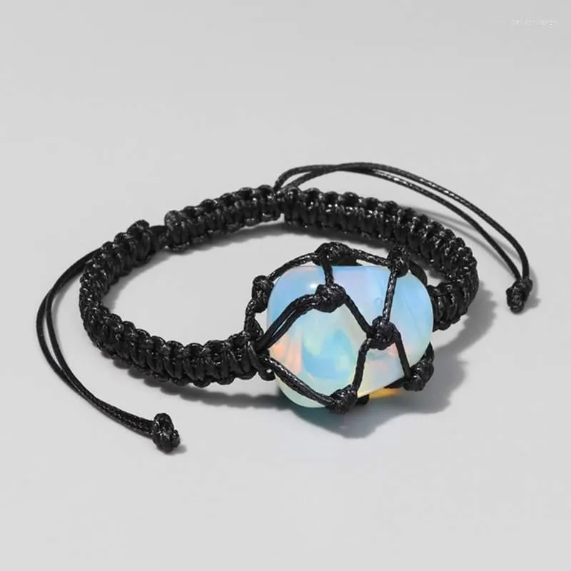 Strang Unregelmäßige Natürliche Opal Rohstein Quarz Heilung Armband Handgemachte Geflochtene Armbänder Männer Frauen Einfache Reiki Einstellbare Schmuck