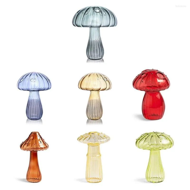 Vases Transparent Hydroponic Mushroom Bottle Flower Table Glass Vase Creative Home