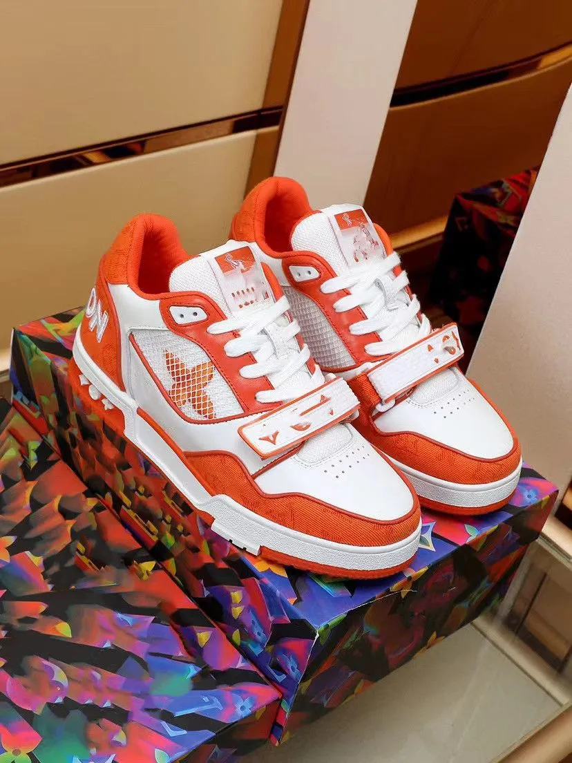 Orange and white sneakers sale