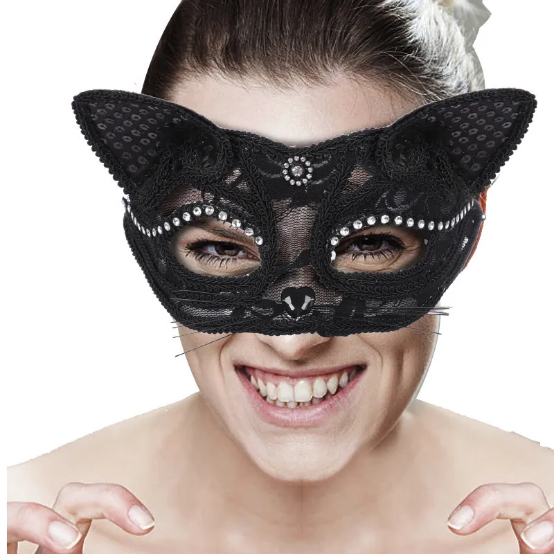 Maschere per feste Maschera per adulti Trucco Puntelli per costumi Pizzo Maschera per animali femminili Halloween Party Dress Up Forniture Maschera per animali in maschera 230327