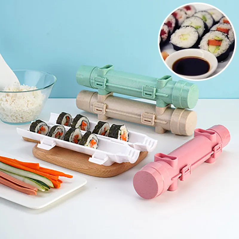 Sushi Tools Quick Diy Sushi Maker Roll Rice Machine Mold Bazooka Roller Kit Vegetable Meat Rolling Tool Diy Kitchen Tools Accessories 230327