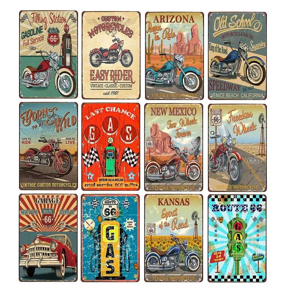 Vintage Motorcycle Metal Wall Art Poster Iron Painting Signs Vintage Club Decoration Garage Plaque Home Decor Plates 30X20cm W03