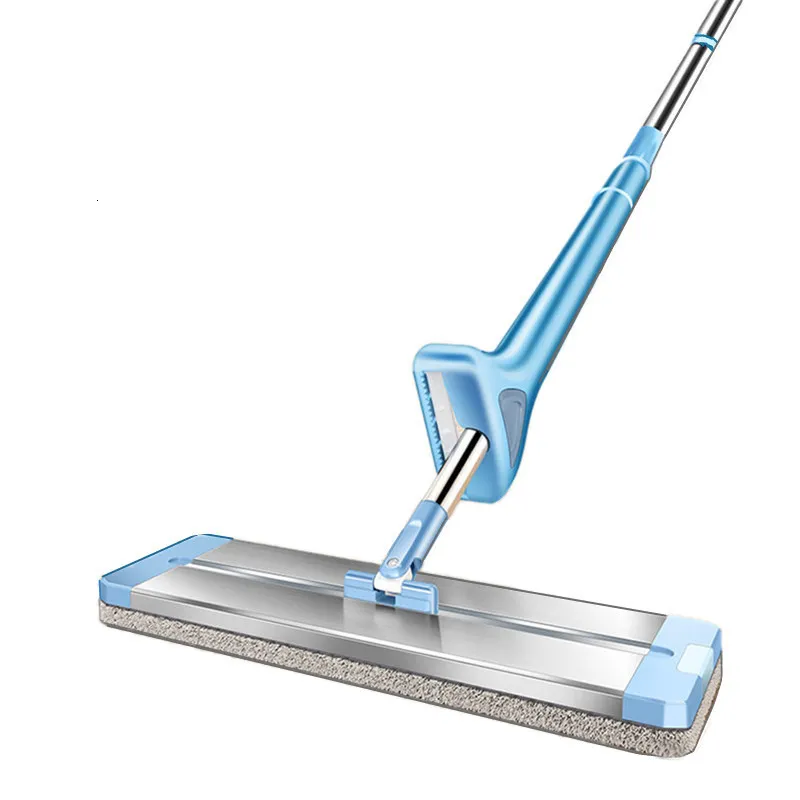 Vadrouilles grande taille tête en microfibre Squeeze Mop Magic Lazy Flat Floor Tiles Offic Wringer Mops Autonettoyant Ménage Nettoyage Séchage Outil 230327