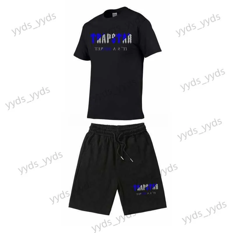 Survêtements pour hommes été T-shirt ensemble Short et haut TRAPSTAR lettre imprimé coton à manches courtes 2PC décontracté ensemble pour hommes T230327