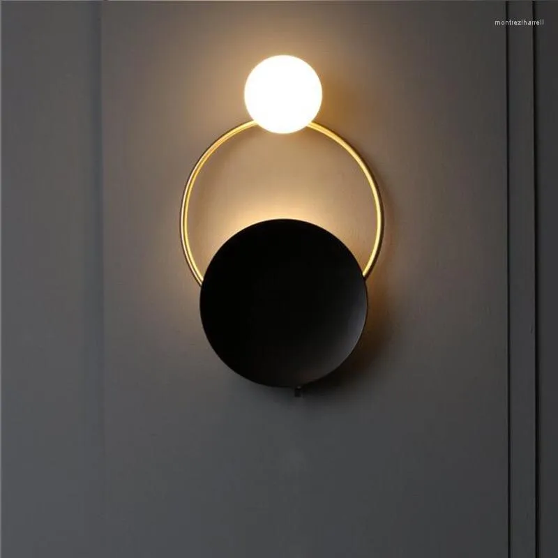 Vägglampor nordisk konst Eclipse G9 LED Light Luxury Retro Copper Lamp Bedroom Bedside Creative Cafe Aisle