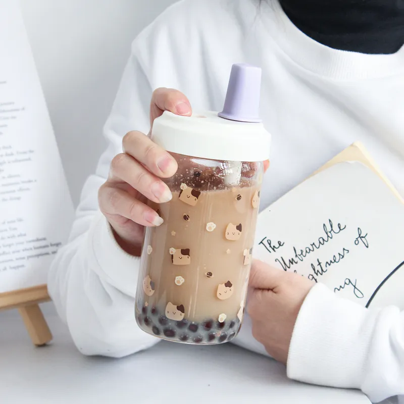 Bubble Tea Cup Straw, Cute Glass Cup Drinks
