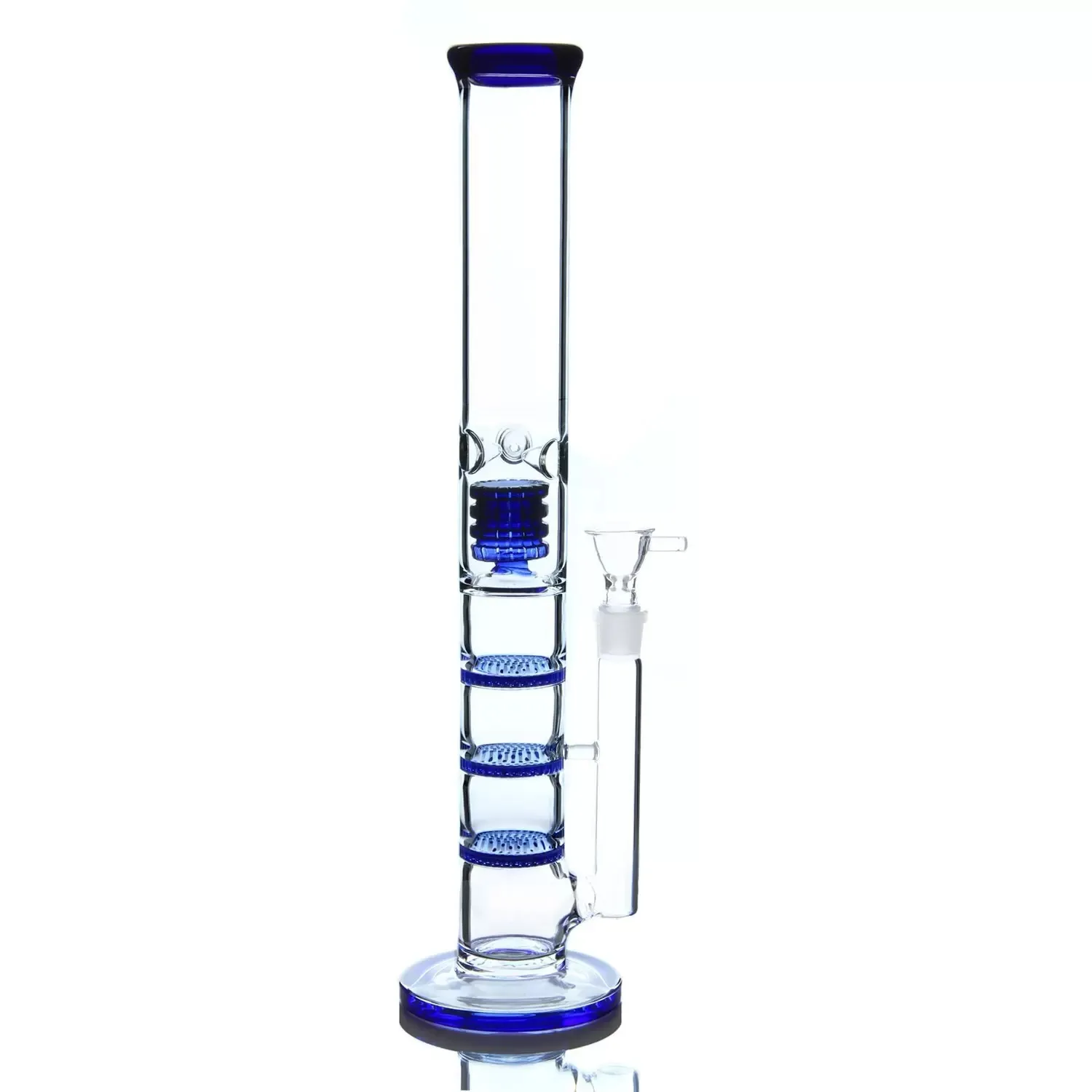 17 inch Glass Bong Smoking Water Pipe Honeycomb Percolator Hookah Dab Rig with 18mm 90 Degree Ash Catcher Tobacco Filter Pipes