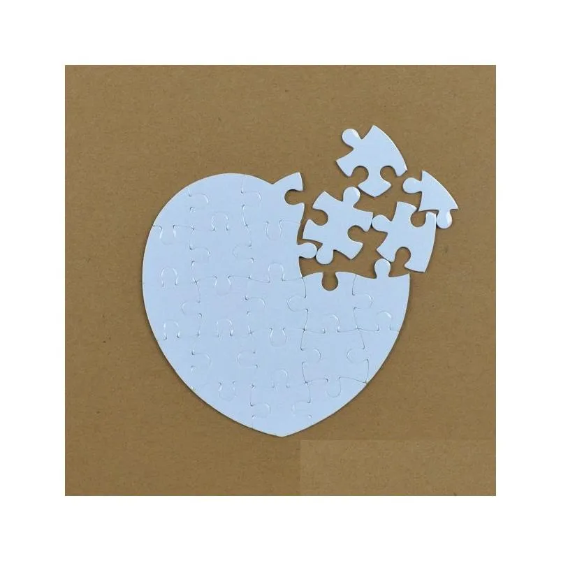 Sublimação em branco Blank White Jigsaw Puzzles de papel Mini tapete de quebra