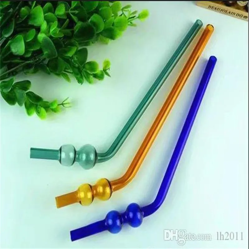 Accessoires de paille de verre de gourde de couleur de narguilés, bongs en verre en gros, conduites d'eau en verre de brûleur à mazout,