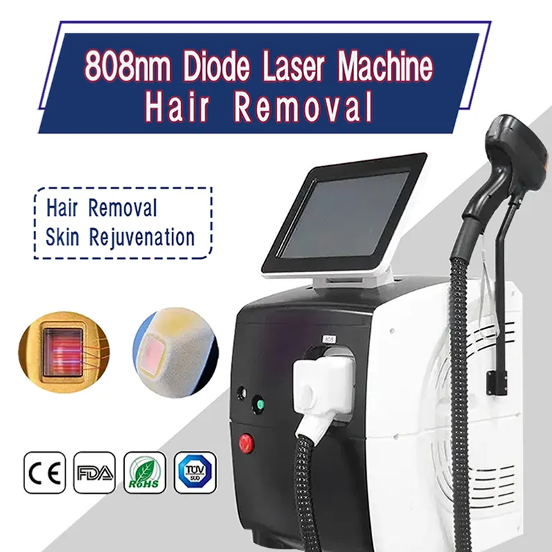 Diode Laser machine permanent hair removal 755nm 808nm 1064nm Titanium ice XL Platinum Triple Wavelength quickly painlessly Device