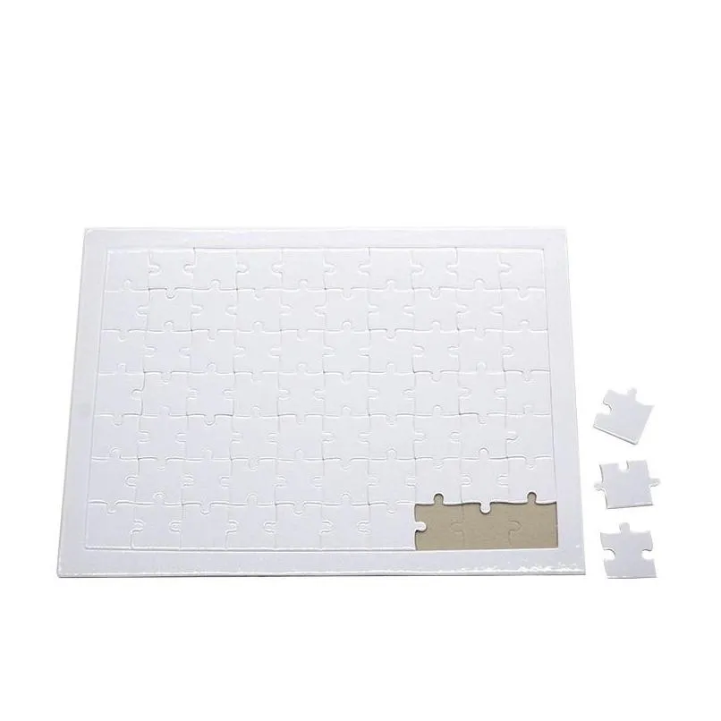 Sublimatie spaties A4 70 PCS Jigsaw Puzzles met frame voor doe -het -zelf op maat Witte kartonnen warmteoverdracht blanco puzzel d dhmfa