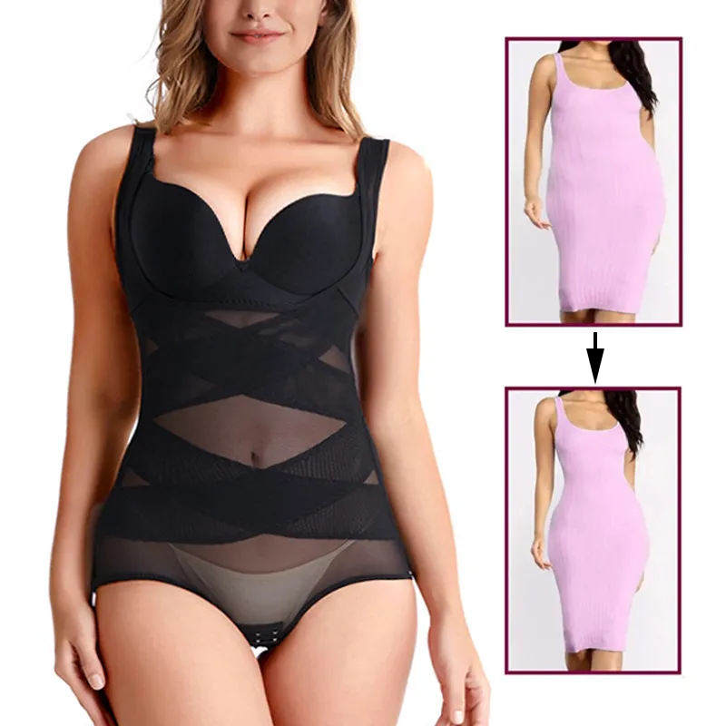 Taille Ventre Shaper Façonner Body Shapewear Femmes Ventre Contrôle Taille Formateur Complet Corps Shaper Sous Robe Gaine Ventre Plat Minceur Sous-Vêtements 230327