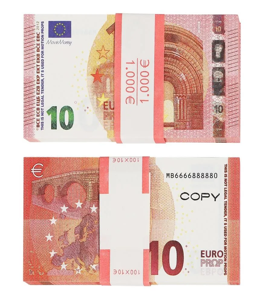 Prop Money Toys Uk Euro Dollar Livres GBP British 10 20 50 faux billets commémoratifs jouet pour enfants cadeaux de Noël ou film vidéo 1002267579