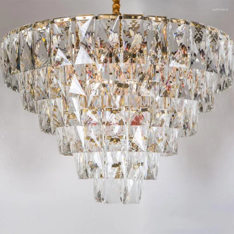 Ljuskronor lyxig atmosfär K9 Crystal Lamp Postmodern Light Living Room 2023 Belysning El Restaurant Chandelier