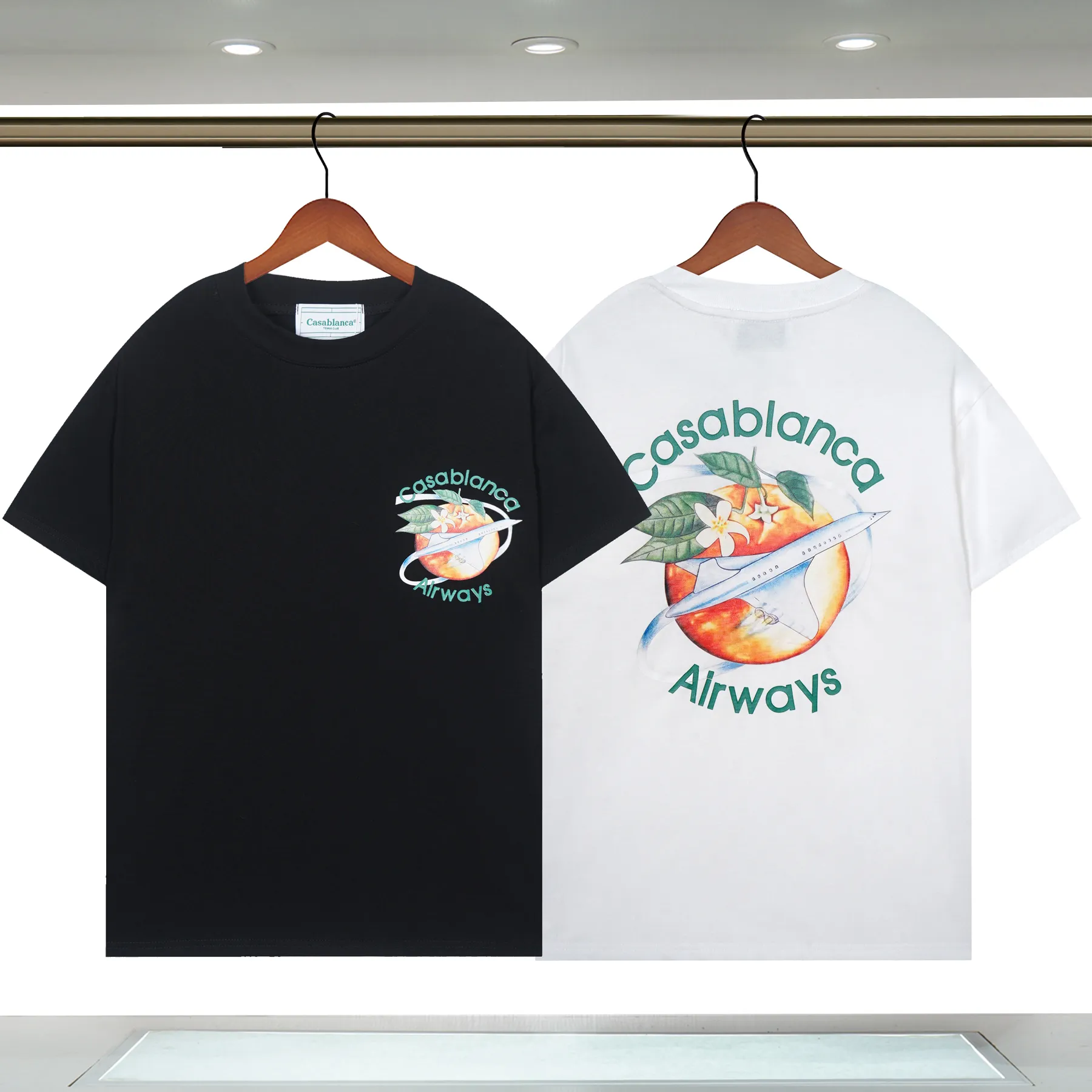 カサブランカメンズシャツデザイナーTシャツ因果通気性ティーレタープリント服私たちサイズS-2xl