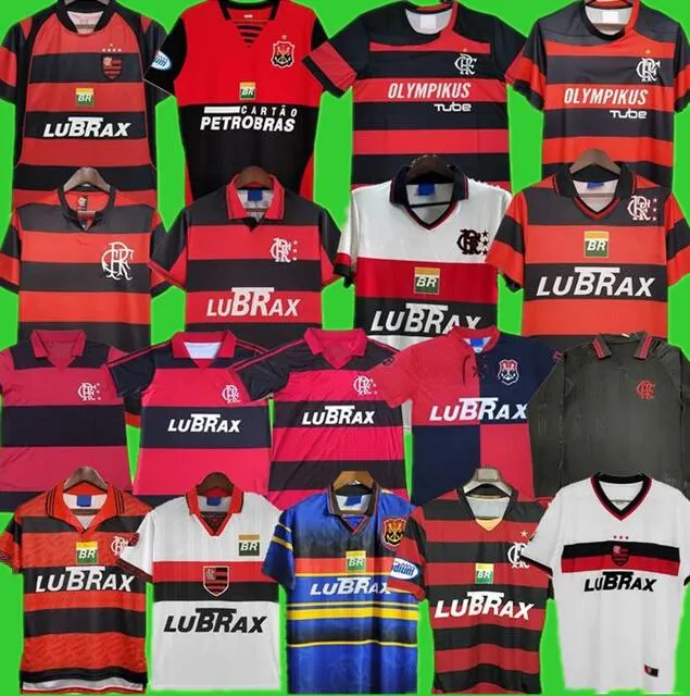 Maillots de football Flamengo rétro 1978 1979 1982 1988 1990 1994 1995 2001 2003 2004 2007 2008 2009 maillots de football vintage 78 79 82 88 90