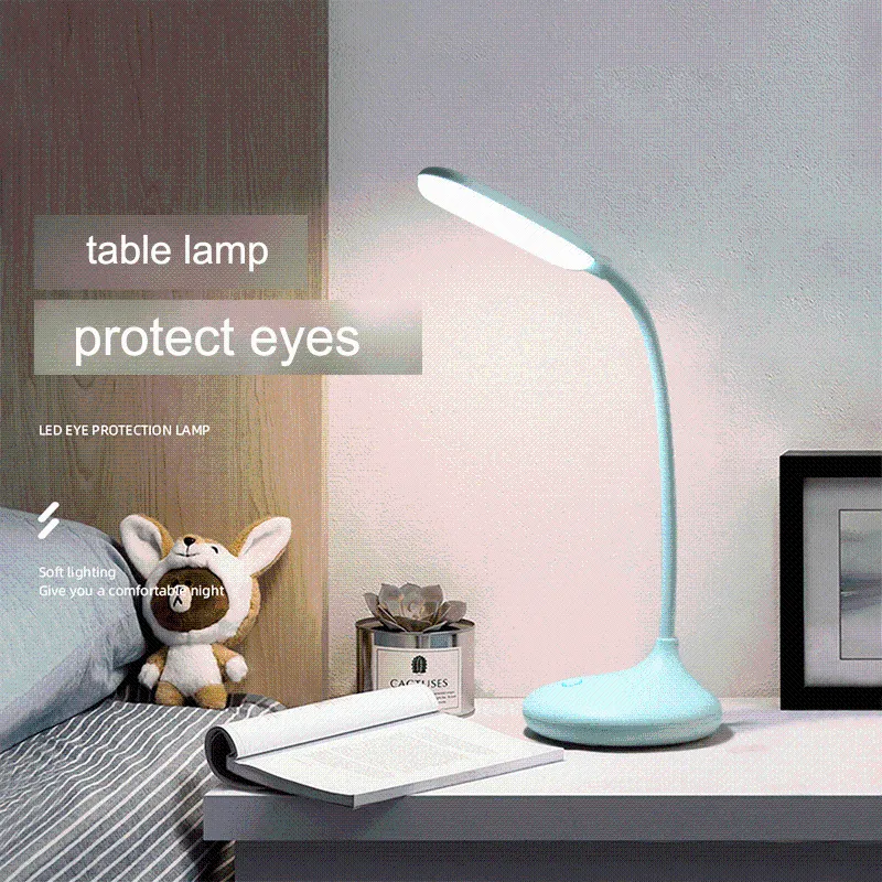 Tafellampen LED LAMP USB LADING LADING Verstelbare helderheid Slang Slaapkamer Bedkamer Bed Leesbeveiliging Nordic Style Night Light Nordic Style