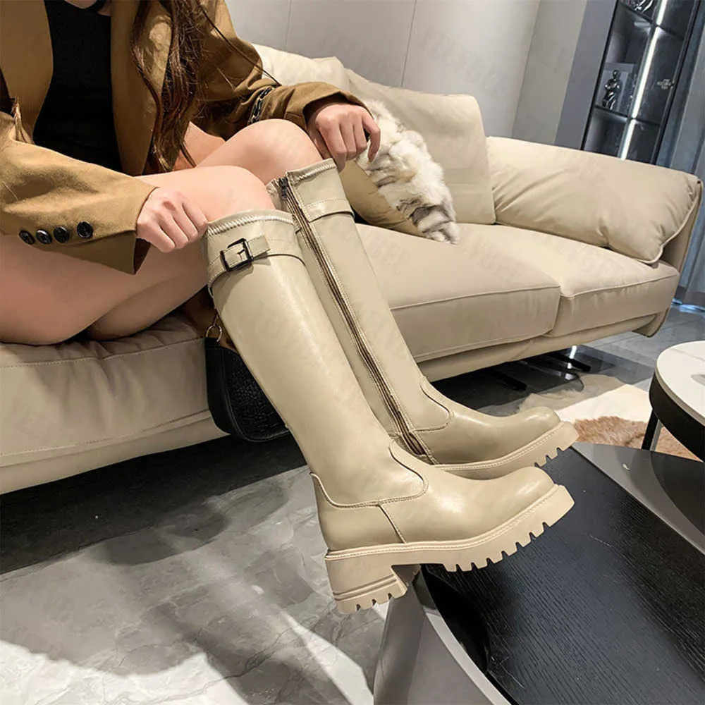 Stövlar Chunky Platform Heels Chelsea Casual Women Boots Buckle High Botas Winter 2022 Buty Robocze Damskie Mujer Zapatos Square Heel 1202