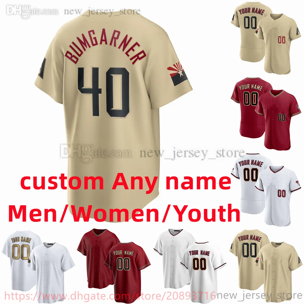 Custom S-6xl Movie College Baseball носит трикотажные изделия, сшитые 51 Randyjohnson 40 Madisonbumgarner 5 Eduardoescobar 4 Starlingmarte Hong Away Jersey