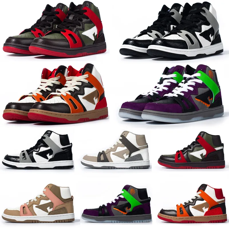 2023 Designer APE STA 93 Haute Hommes Chaussures De Course Noir Gris Clair Marron Gris Halloween Vert Olive Rouge Orange Sable Clair Hommes Femmes Baskets Sport Baskets Sneaker 36-45