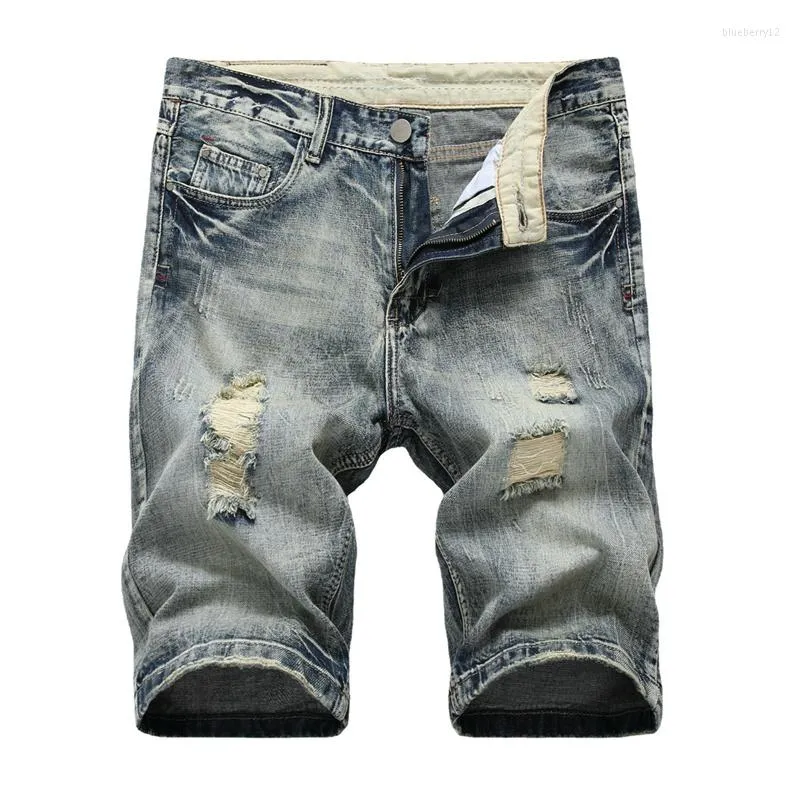 Men's Shorts Summer Men's Cotton Short Jeans Fashion Casual Slim Fit High Quality Blue Denim Male Brand Clothes Big Size 28-42