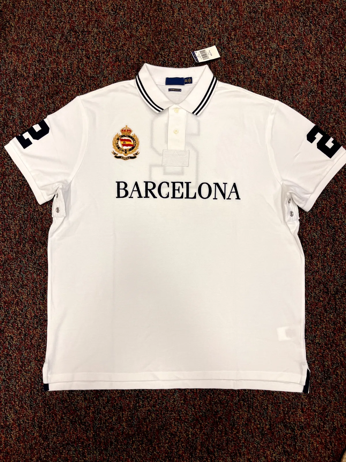 BARCELONA City Edition Polos À Manches Courtes Ajustement pour Haute Qualité 100% Coton Technologie De Broderie Pour Hommes Mode T-Shirt Décontracté S-5XL