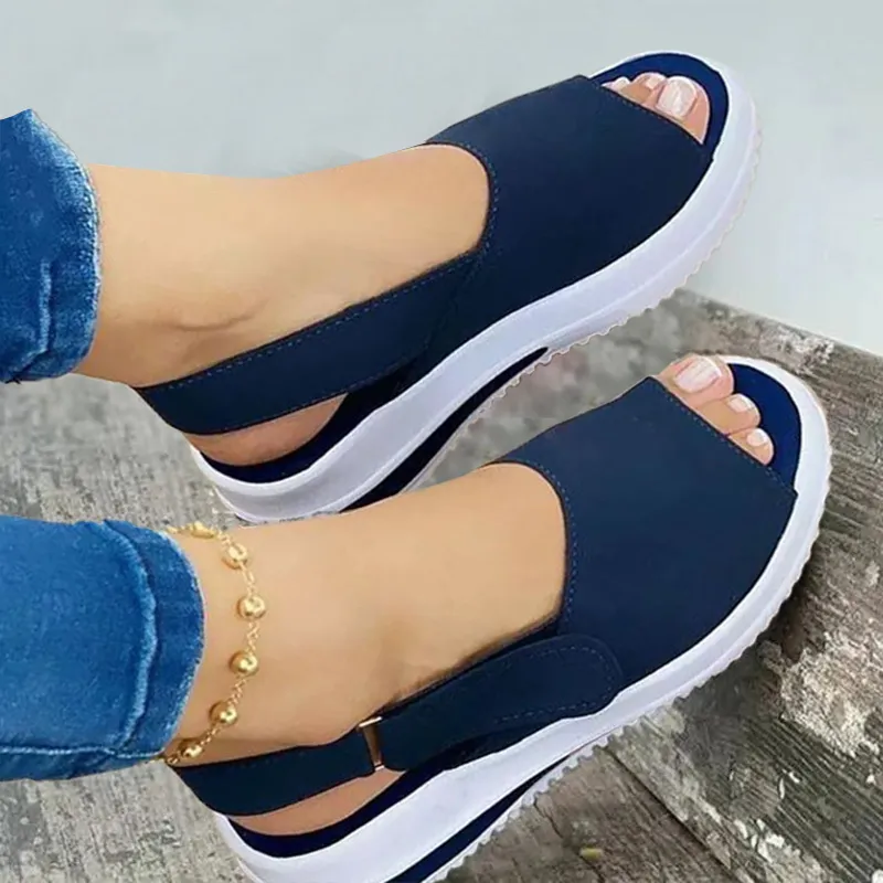 Sandals Fashion Women's Summer 2023 Open Toe Breathable Casual Woman Wedge Buckle Shoes For Women Footwear Female 230327