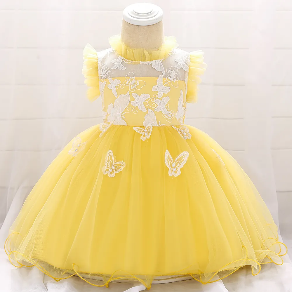 Girl's Dresses Baby Girls Christening Gowns born Lace Princess For 1 Year Birthday Party Easter Costume Infant 230327
