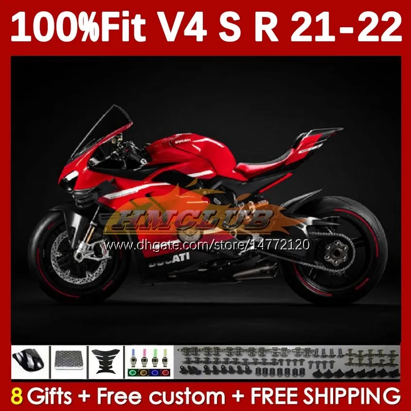 Motorradverkleidungen für DUCATI Street Fighter Panigale V 4 V4 S R V4S V4R 2018-2022 Karosserie 167No.11 V4-S V4-R 21 22 V-4S V-4R 2021 2022 Spritzgusskörper roter Rahmen Licht