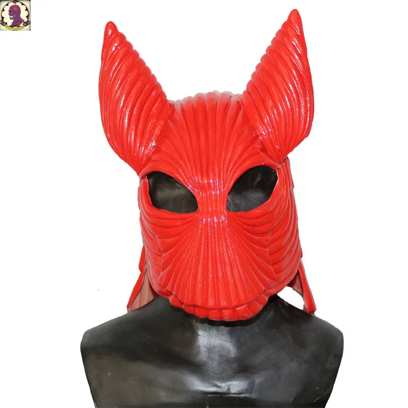 Masques de fête Red Hood Masque Renaissance Latex Casque Costume Props pour Halloween Cosplay Toy 230327
