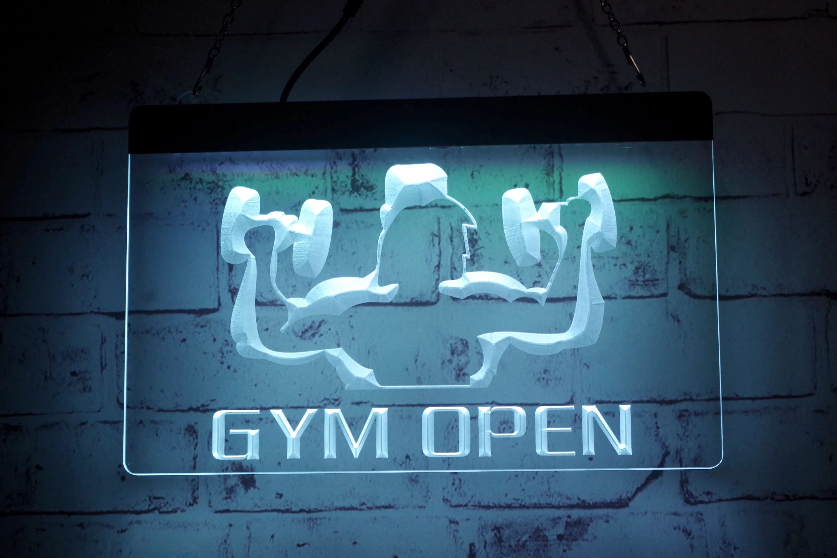 LS0209 LED Strip Lights Sign Gym Open Gymnasium Room 3D Engraving Free