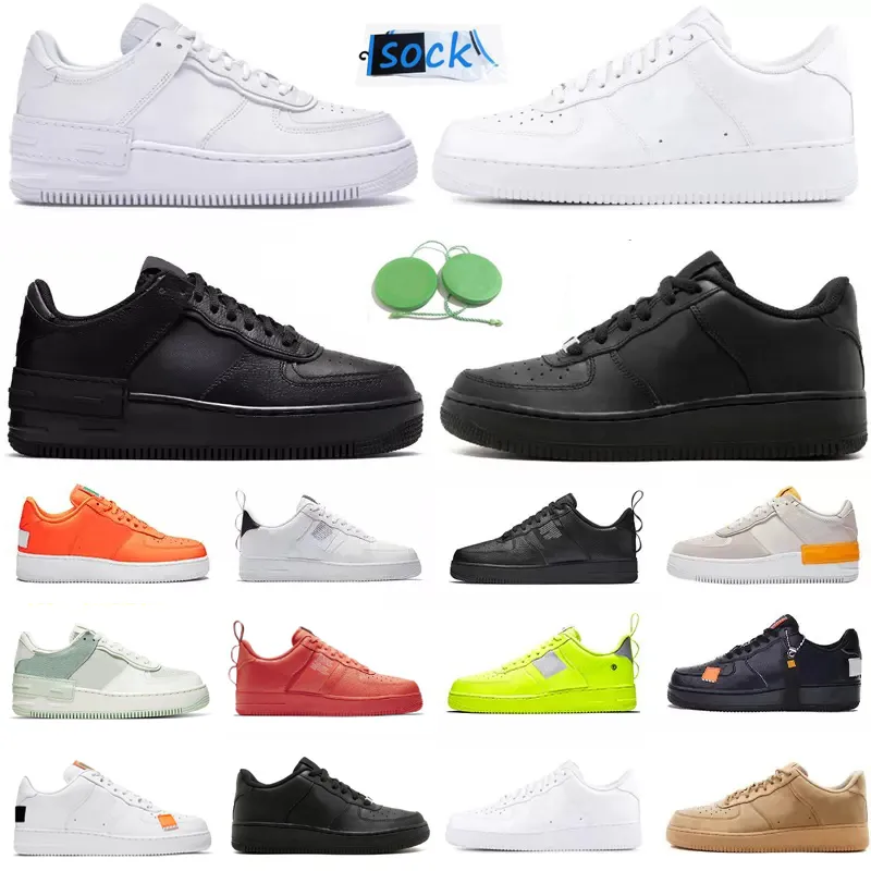 Nike air force 1 force one af1 Donna Scarpe Sneakers platform shoe Triple Nero Bianco Utility Grano Pistacchio Frost Shadow Photon Dust Perforations Scarpe da ginnastica  sportive