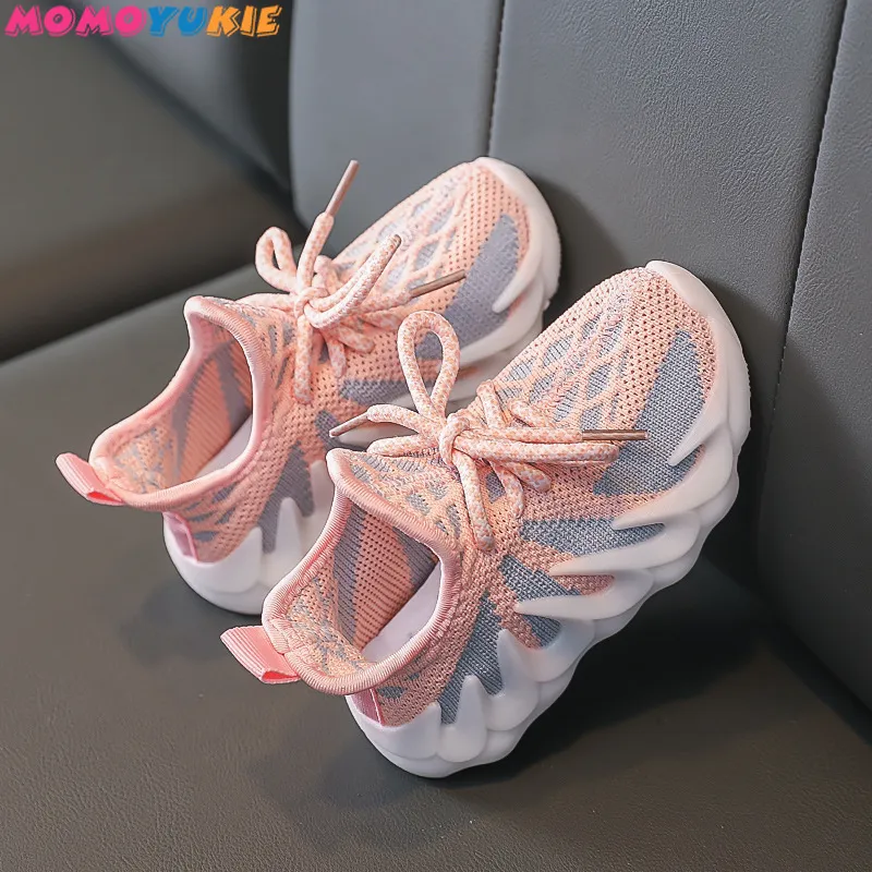First Walkers Baby Sneakers Infant Shoes Fashion Children's Flat Kids Girls Stretch Breathable Mesh Sports Running 230327