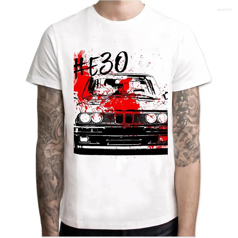 Męskie koszulki przylot Cool Automotive Car Turbo E30 Men Shirt Anime T-shirts Tee Homme Tshirt Odzież Q4