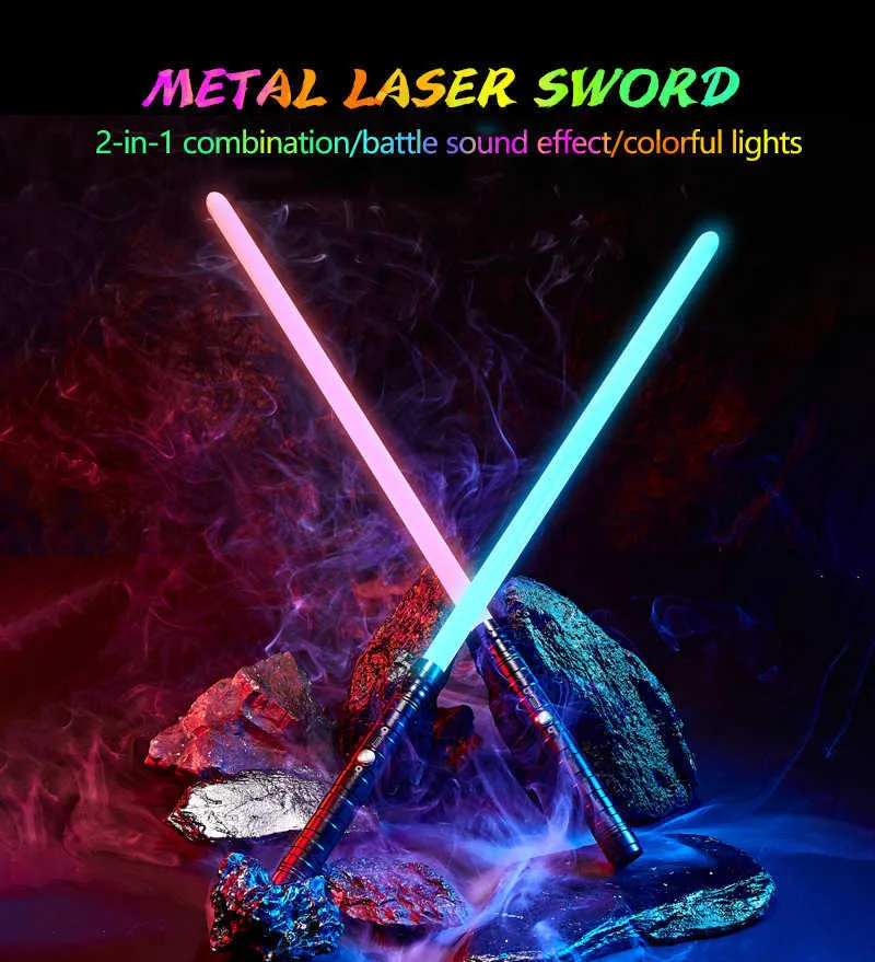 LED Rave Toy RGB Lightsaber Metal Hilt For Heavy Dueling Change Cosplay ...