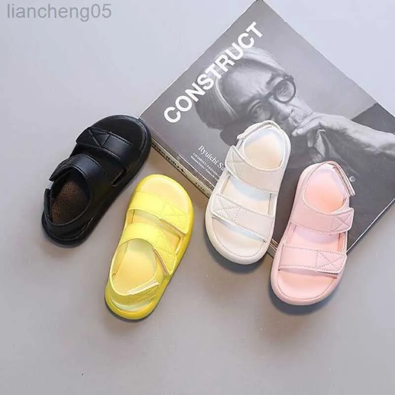 Sandals Summer New Children Sandals Baby Pure Color Candy Color Sandals Boys Girls Fashion Breathable Beach Sandals W0327