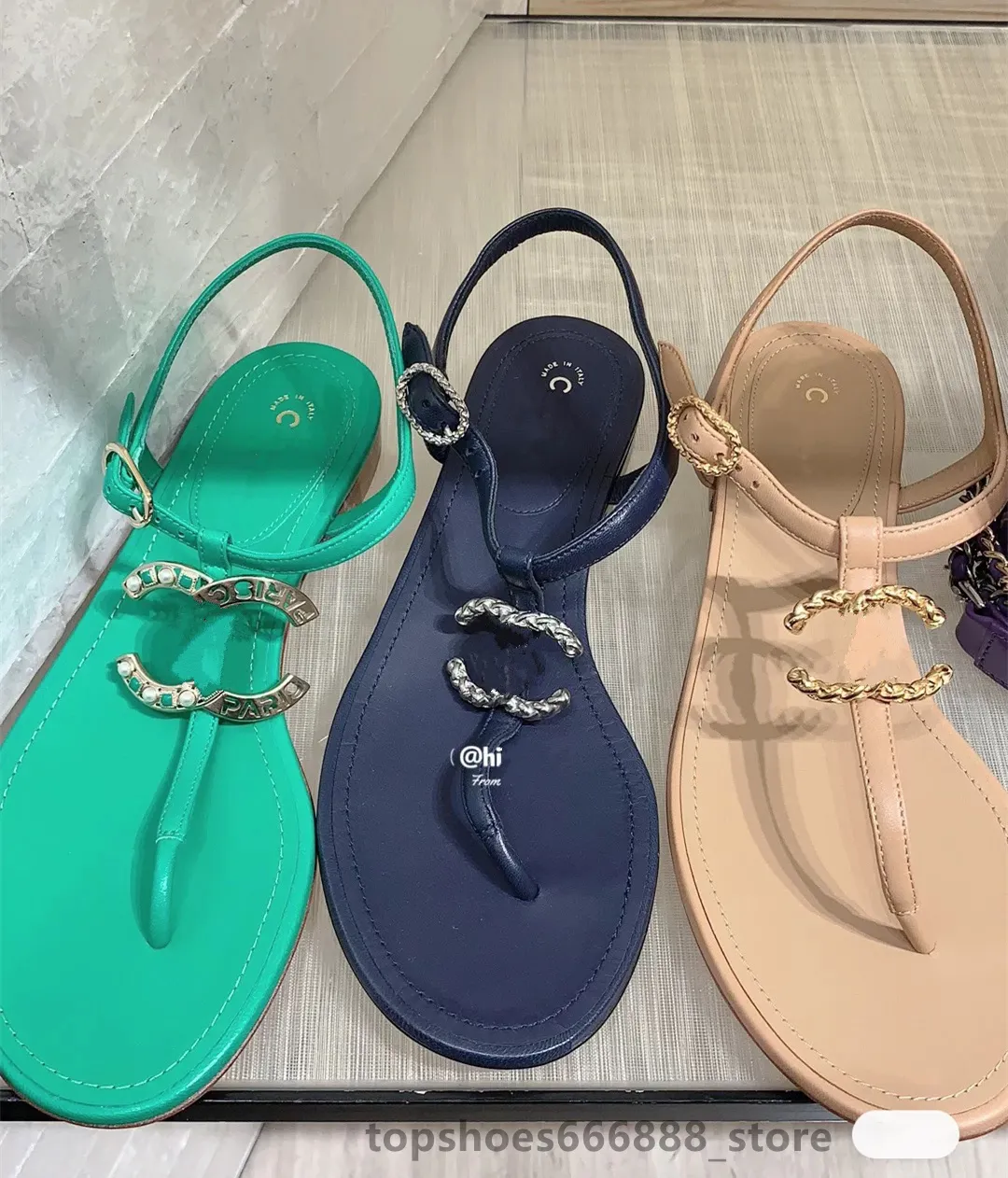 Fashion Women Sandals for 2023 Luxury designer Shoes Women Designers Beach Sandals channel Platform Ladies slippers 2c Roman holiday Shoes Flip flops