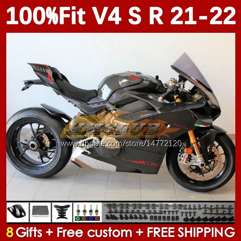 Motorcykelmässor för Ducati Street Fighter Panigale V 4 V4 S R V4S V4R 2018-2022 Kroppsarbete 167No.33 V4-S V4-R 21 22 V-4S V-4R 2021 2022 Injektion Molding Bod Black Stock BLK BLK